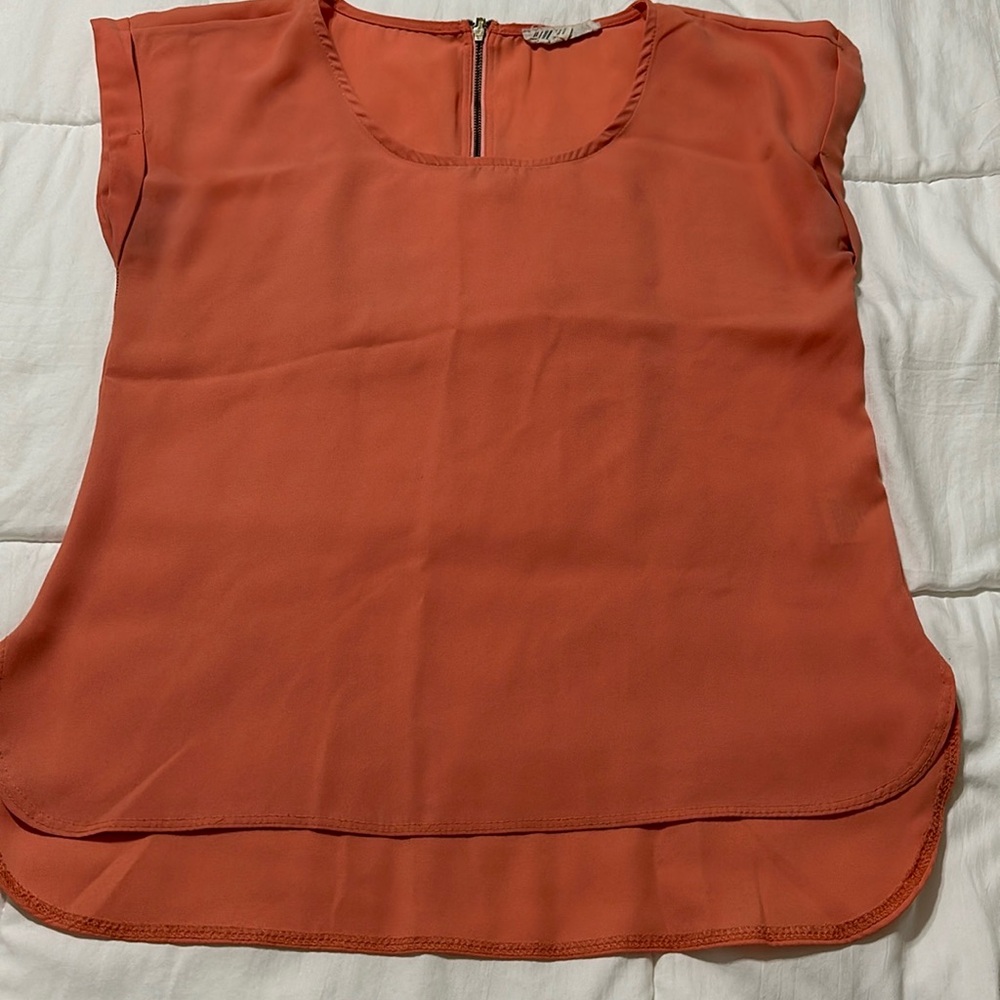 Coral sheer top